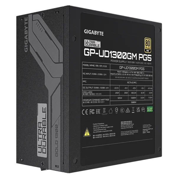Gigabyte Power Supply UD1300GM PG5 Side View Gigabyte Power Supply UD1300GM PG5